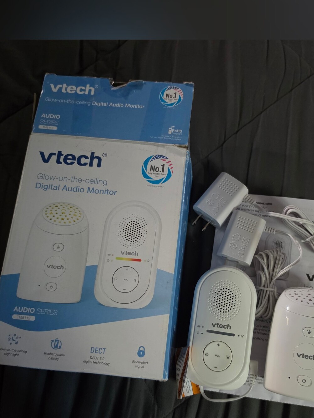 VTech White Digital Audio Monitor - Portable DECT Baby Monitor